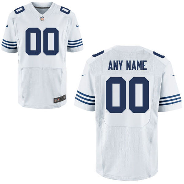 Nike Indianapolis Colts Customized White Alternate Stitched Elite Men's NFL Jersey